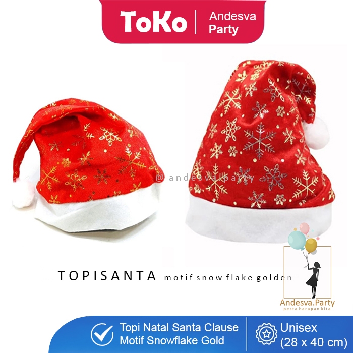 Topi Natal Motif Snowflake / aksesoris natal topi motif bunga salju / topi natal Kain Bludru