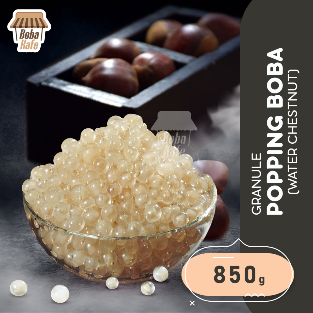 

Granule Popping Boba Water Chestnut 850g - TERBARU Boba Poping isi kacang kastanye