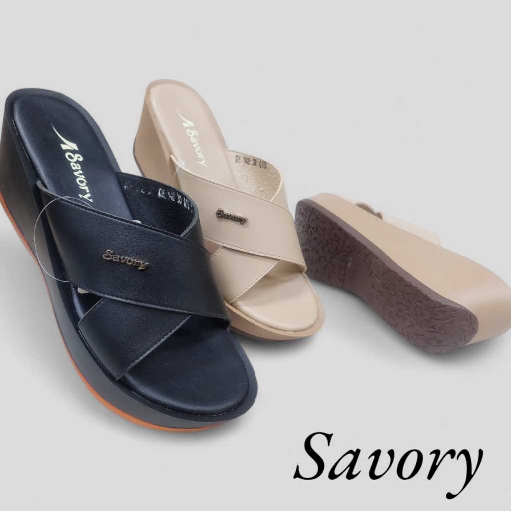 Sandal Wedges Wanita by SAVORY - Sandal Wedges - Sandal Kondangan Wanita - GE142