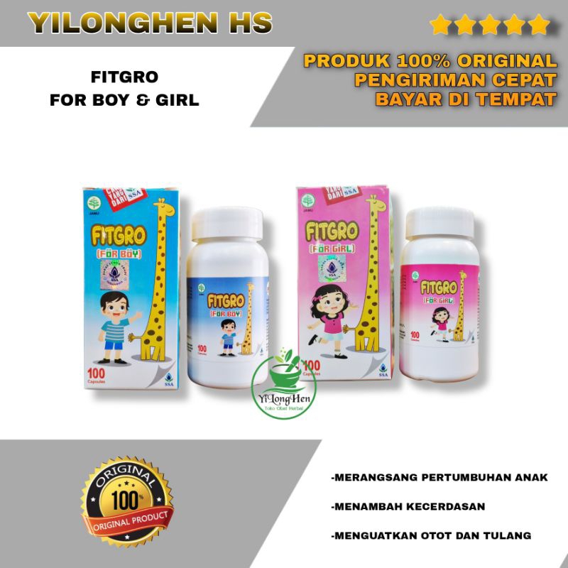 Fitgro Yi Zhi Zeng Gao Wan Grow Up Pills Boy dan Girl Obat Peninggi Badan Pil Jerapah Kapsul Pertumb
