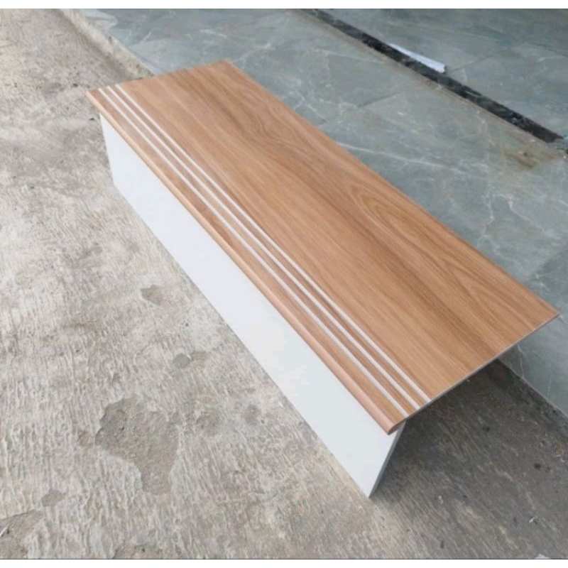granit keramik Tangga motif kayu stepnosing bevel Double Bevel 30x80 30x90 30x100 30x120 custom list