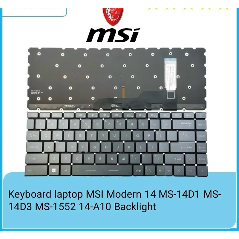 Keyboard MSI Modern 15 A10 A10M A10RAS A10RBS MS-1551 MS-14D1 - BACKLIGHT