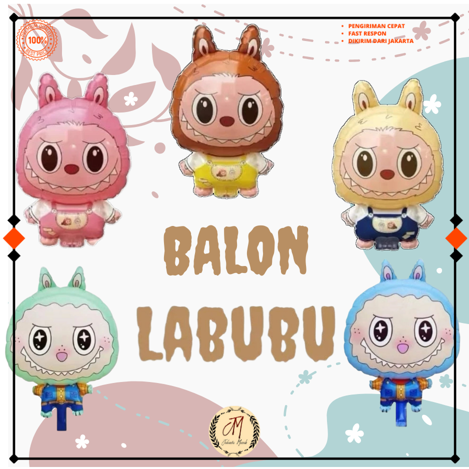JMR Balon Karakter Labubu Balon Jumbo Gas Foil Karakter