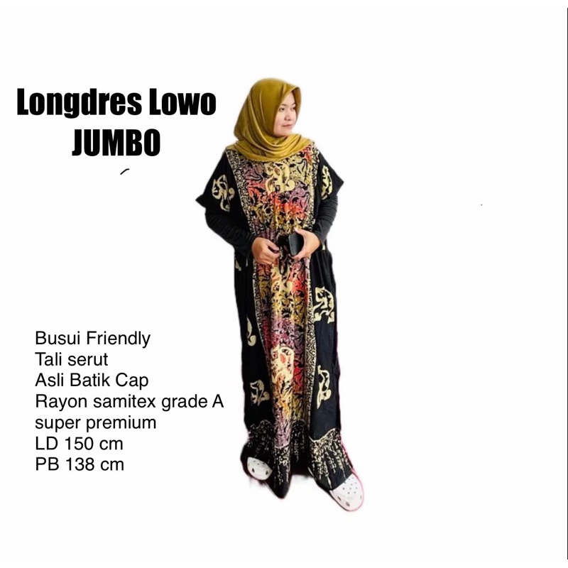 daster long lowo kalong asli batik cap canting tradisional semitulis