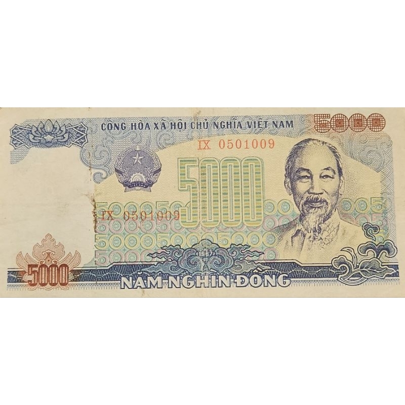 #Termurah Series Jarang Ada Uang Asing Kuno Negara Vietnam selatan 5000 Dong tahun 1987 Kondisi AXF 