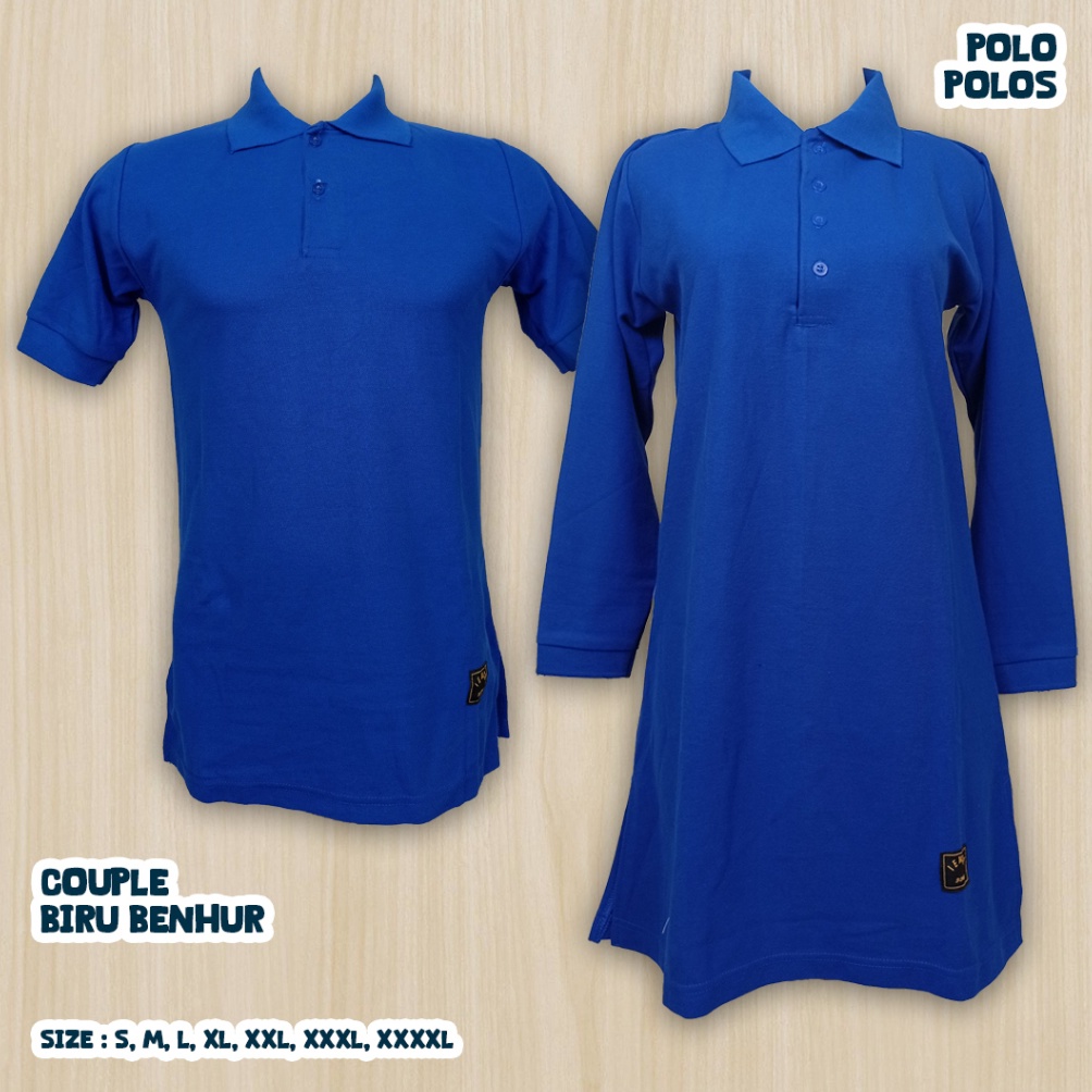 KODE D98O SXXXXL Kaos Polos Couple Polo Cowok Pria Pendek Tunik Cewek Muslimah Kancing Depan BusuiSe