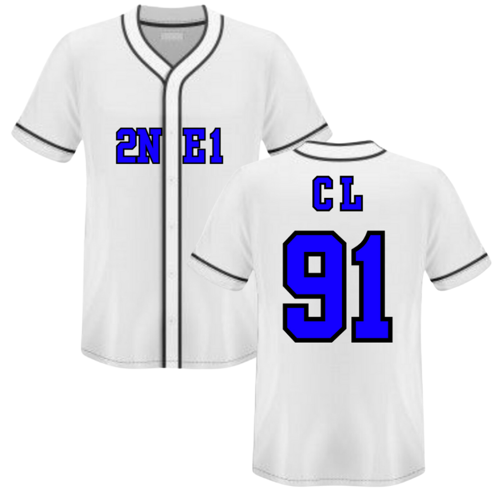 Jersey baseball kpop 2ne1 CL baju atasan olahraga korea sport korean putih