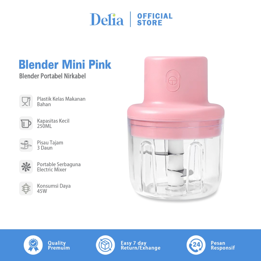 Blender Mini Pink Multifungsi USB Blender Bumbu Dapur Blender Makanan Bayi