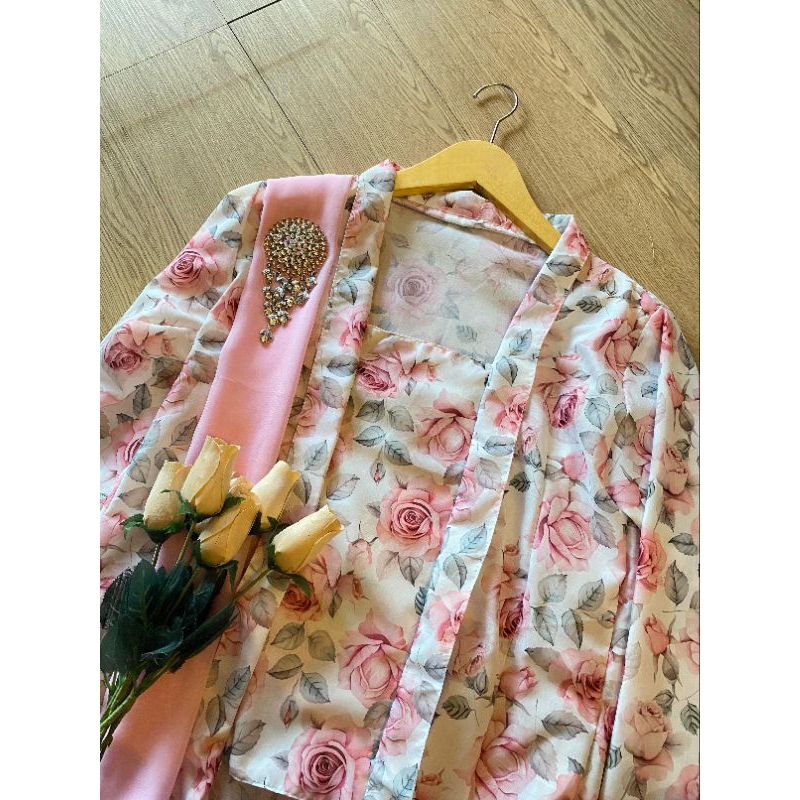 Atasan Kebaya Kutubaru Adhiva Pink Cantik Set kebaya selendang Bridesmaid Adat Jawa