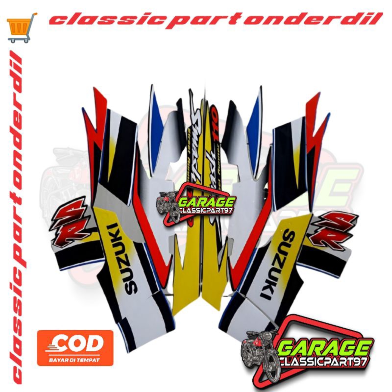 STIKER LIST STRIPING SMASH 110 LAMA WARNA BIRU FULL BODI