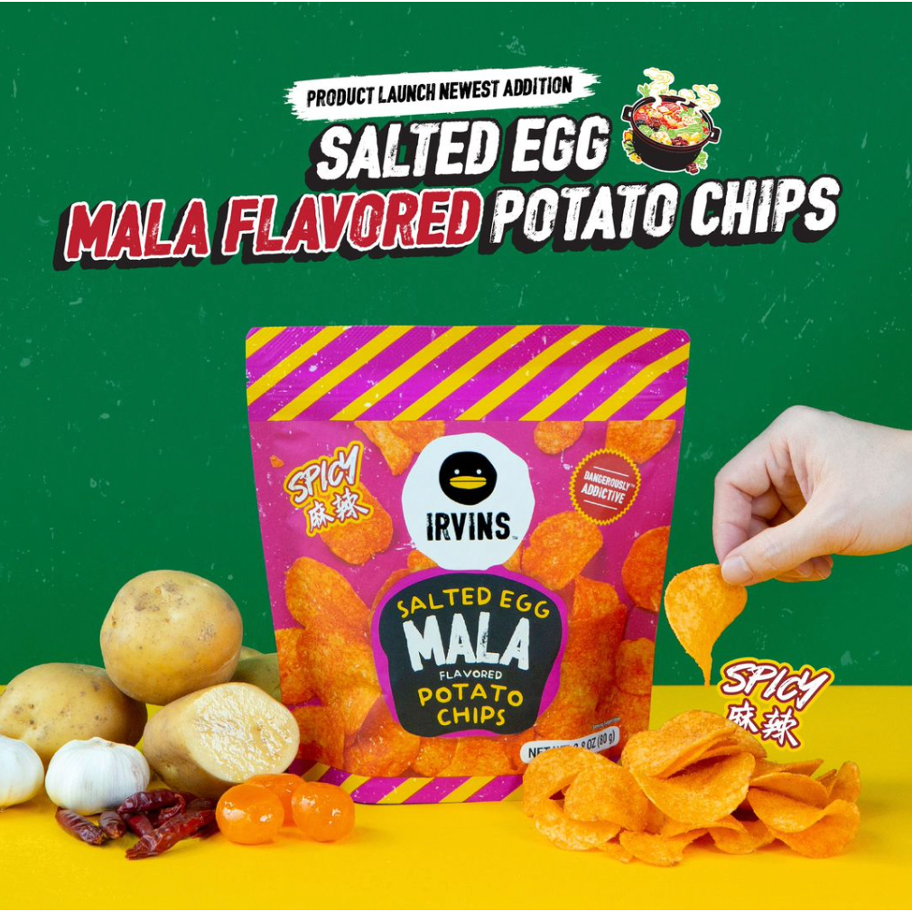 

Irvins Salted Egg Potato Chips Spicy Mala Truffle / Keripik Kentang Cemilan Pedas New Rasa Baru Singapore