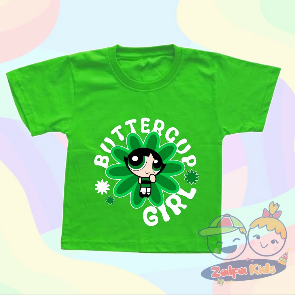Baju Anak Kaos Anak Karakter Buttercup The Powerpuff Girls