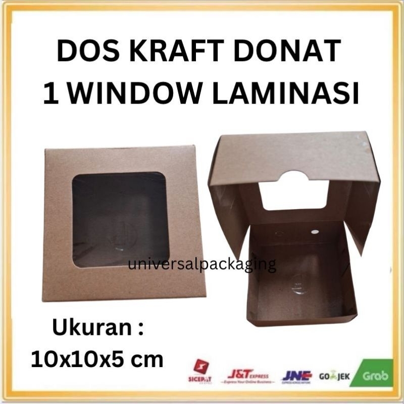 

Dos KRAFT DONUT ISI 1 WINDOW Laminasi Tinggi 5 CM | Dos Kotak Hampers Donut