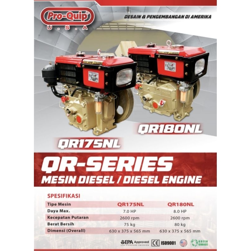 DIESEL PROQUIP 8PK RADIATOR DAN LAMPU R 180 NL