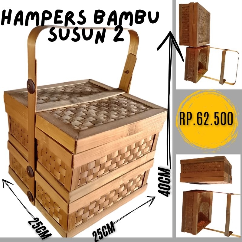 

Hampers/rantang bambu susun dua