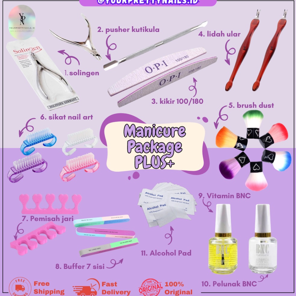 Best Promo PAKET MANICURE PLUS LENGKAP 11 IN 1  PAKET NAIL ART COMPLETE MANICURE  MANICURE PACKAGE  