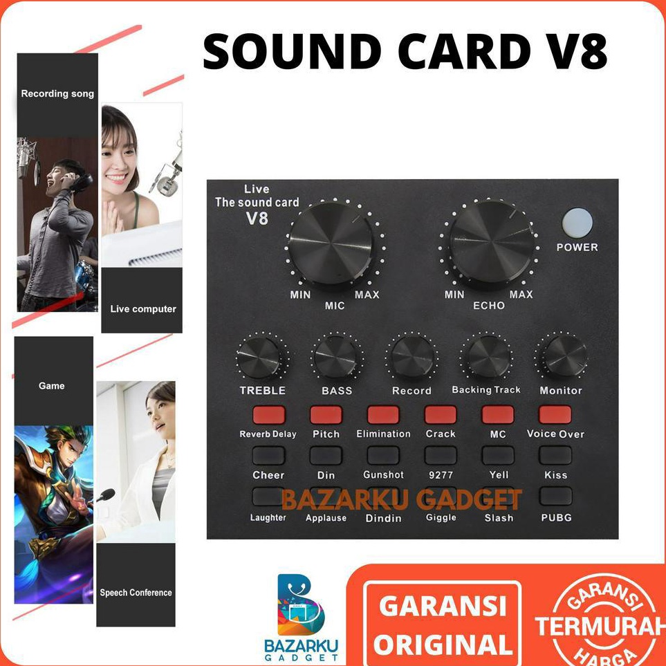 Sedang Populer  Sound Card V8 Mixer Bluetooth SoundCard V8 Mixer V8 Bluetooth Soundcard Mixer Sound 