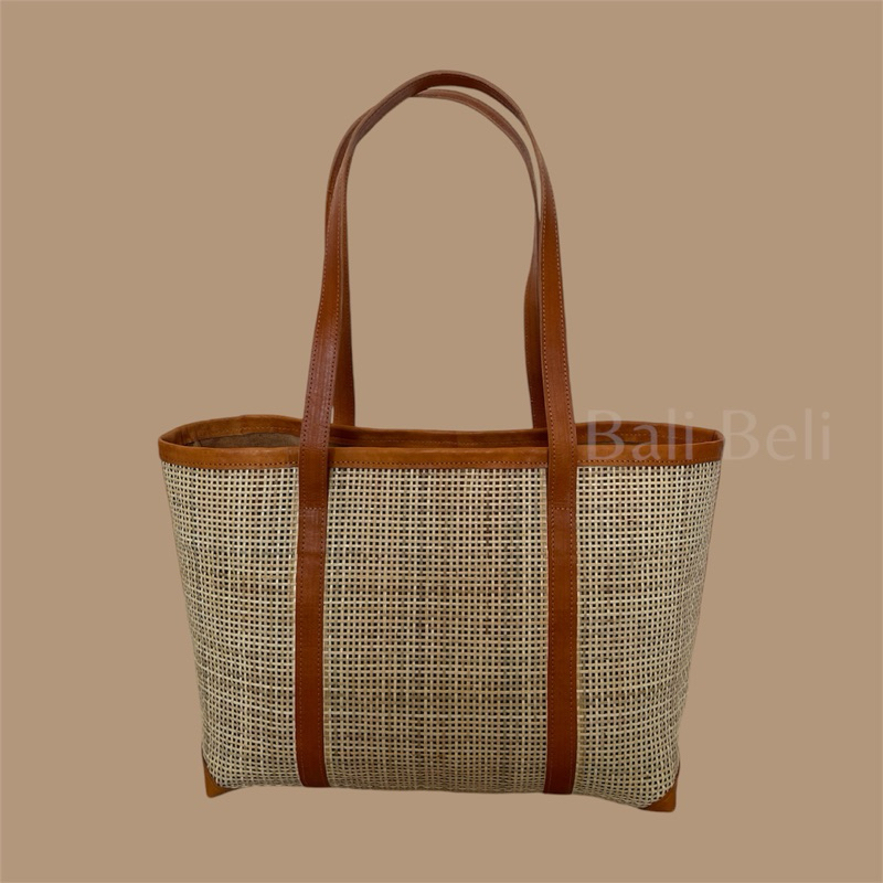 Bali Beli - Gahana Premium Tas Kulit Sapi Rotan Webing | Totebag | Tas Kulit | Tas Rotan | Tas Panta