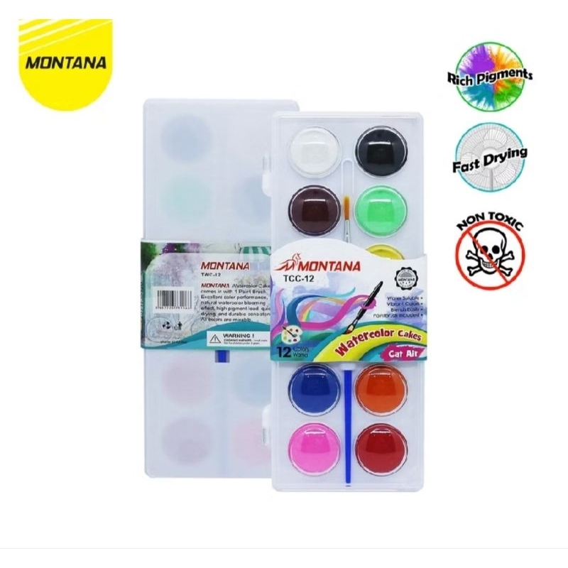 

Montana Water Color 12 Warna Cat Air Montana Water Color TCC-12 Montana Water Color Cake