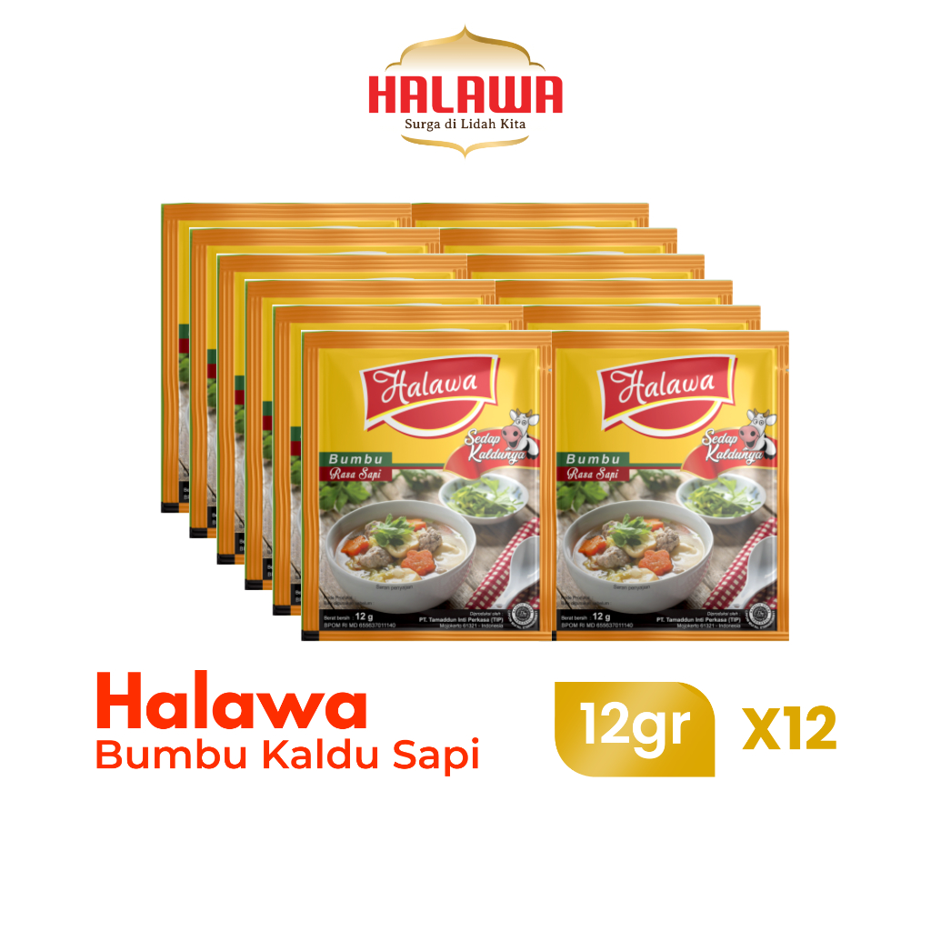 

HALAWA Bumbu Kaldu Sapi 12 Pcs Organik Non MSG Sintetis