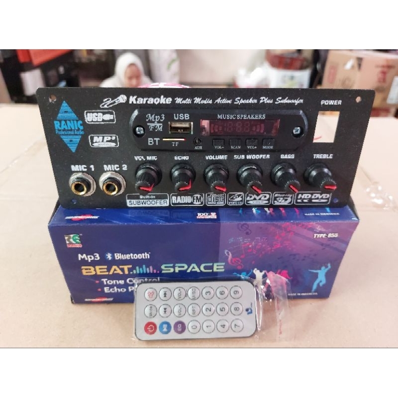 Kit Tone Control Stereo Mic Echo Subwoofer Karaoke Plus MP3 Bluetooth