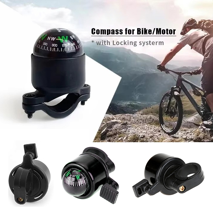 MTB Bicycle Compass with Trumpet Bell Bike Kompas Sepeda Bel 2 in 1 High Quality Cycling Ring Outdoo