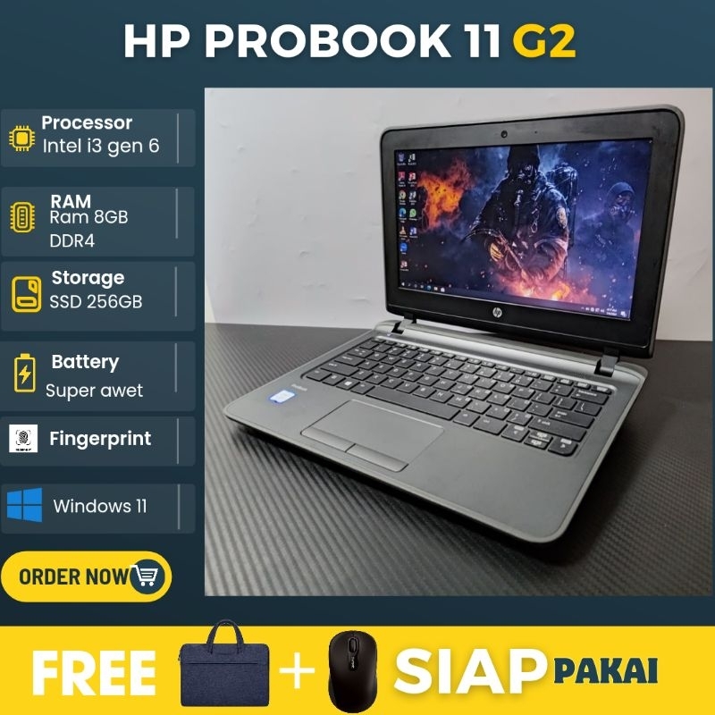 laptop Hp ProBook  Intel core i3 / i5  Ram 8GB SSD 256GB  OS windows   - siap pakai