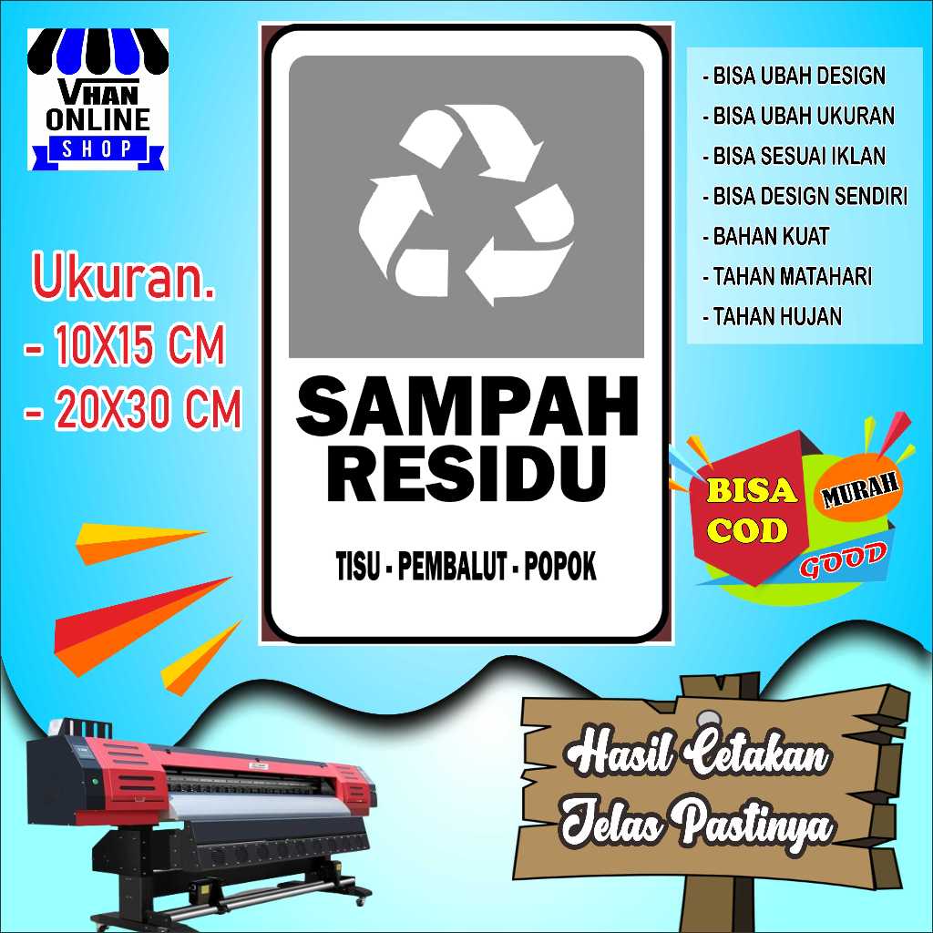 

Cetak Sticker Untuk Sampah Residu Putih