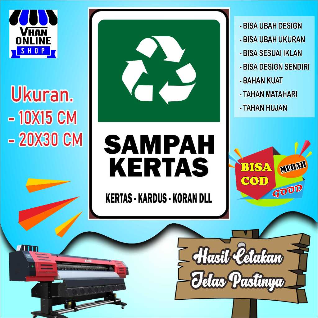 

Cetak Stiker Untuk Tong Sampah Jenis Kertas Hijau