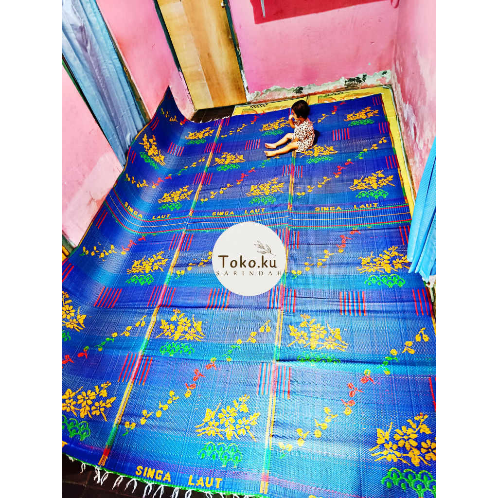 COD Promo Tikar tenun plastik Jumbo 3 lipat merek asli singa laut ukuran 4x3 meter