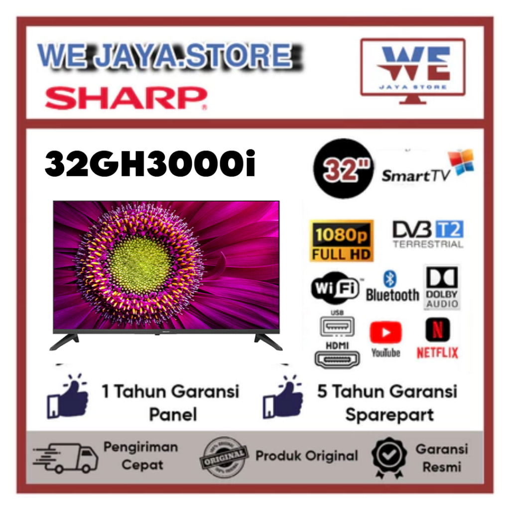 TV LED SHARP SMART ANDROID TV 32 INCH 2TC32GH3000i NEW TYPE KELUARAN TERBARU 2K GOGLE TV