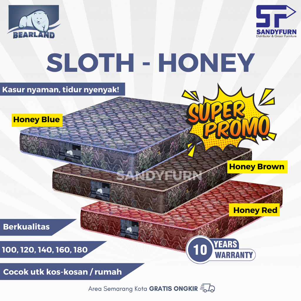 Springbed Olympic Bearland - Sloth - Honey
