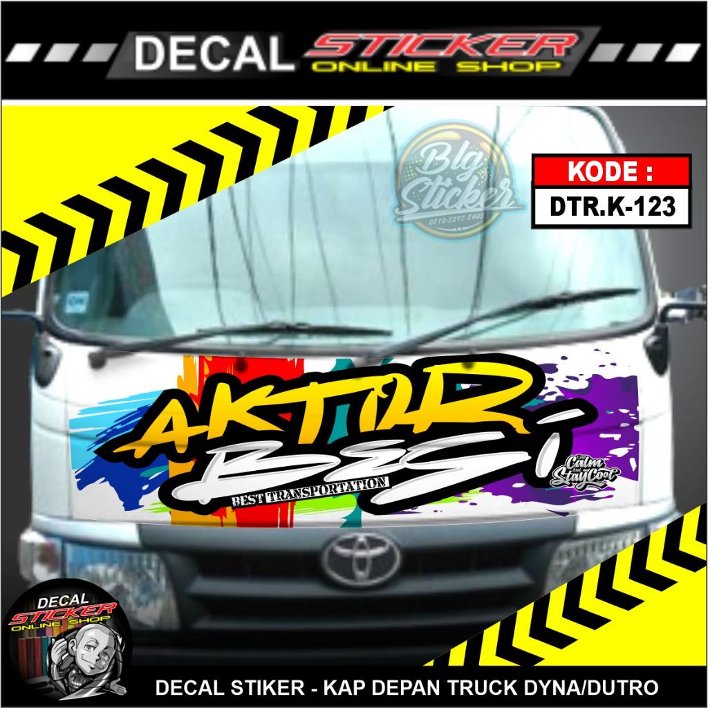 STICKER KAP DYNA DUTRO KATA-KATA VARIASI DECAL MOBIL TRUCK