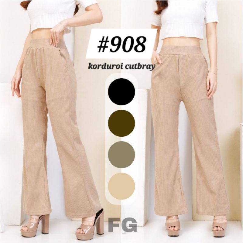 FASHIONSTYLE CELANA PANJANG WANITA CUTBRAY BAHAN CORDUROY PREMIUM IMPORT CASUAL TRENDY