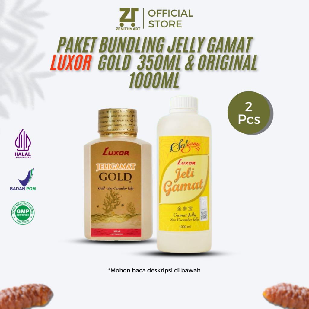 Bundling Luxor Jelly Gamat + Jelly Gamat Gold 1000 ML & 350 ML 100% Original