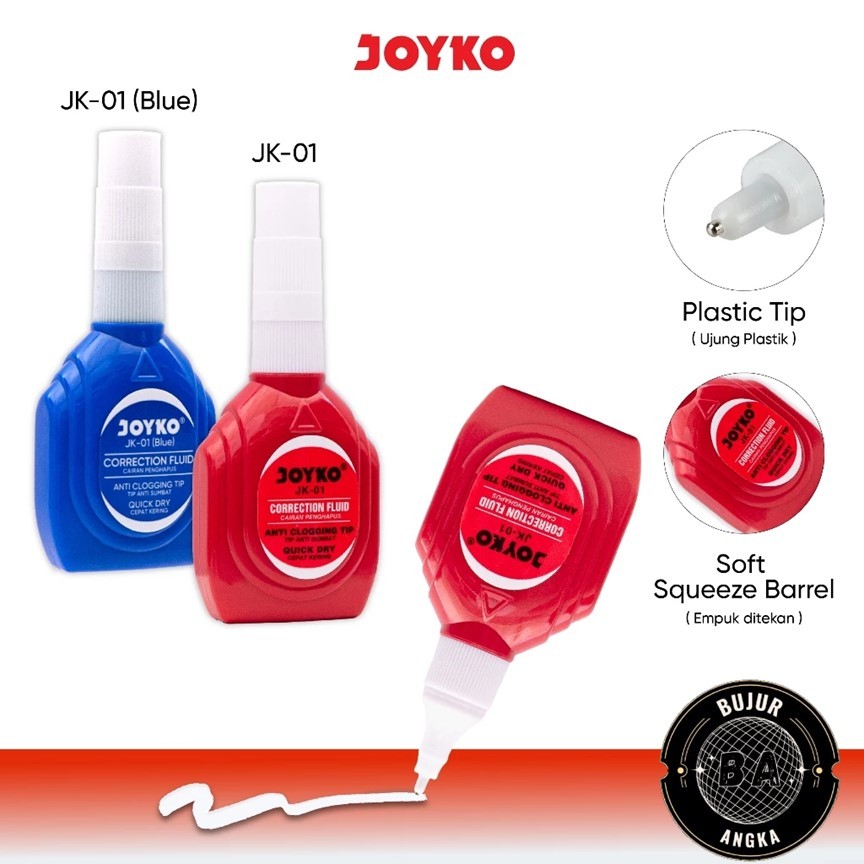 

TIPE X / KOREKSI PENGHAPUS PULPEN / CORRECTION FLUID CAIR JOYKO JK-01