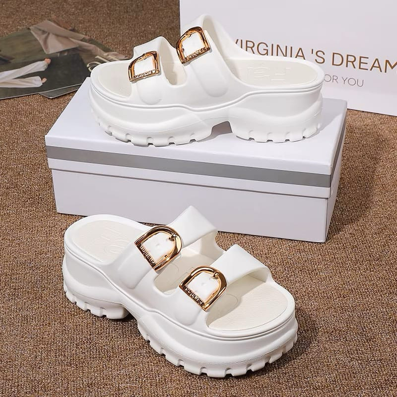 SENDAL WANITA KEKINIAN TINGGI WEDGES SENDAL JELLY WANITA SENDAL FUJI WANITA KOREA