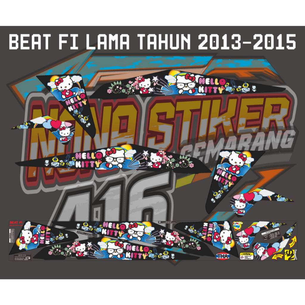 STIKER STRIPING DECAL BEAT FI LAMA TAHUN 2013-2015 HELLO KITTY NS