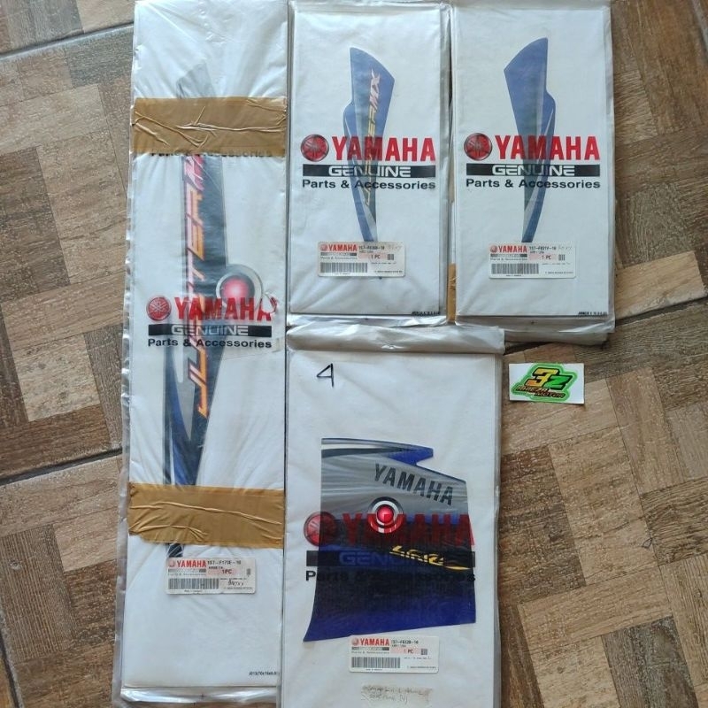 Stiker striping graphic grafik les jupiter mx lama old spoke jari-jari spoke set 1S7 biru dpbmc 2005