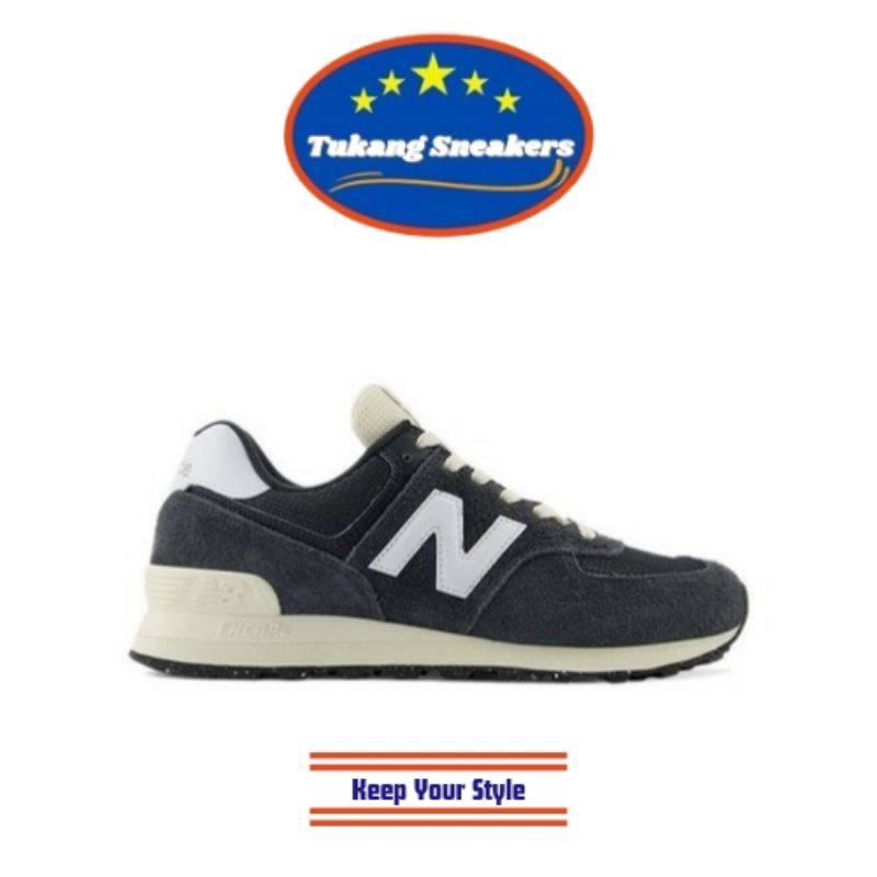 Sepatu Sneakers Pria New Balance 574 - Black NEWU574RBH