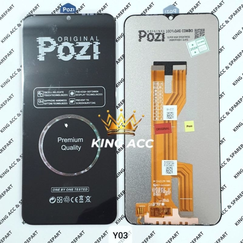 POZI LCD TOUCHSCREEN VIVO Y03 BLACK POZI