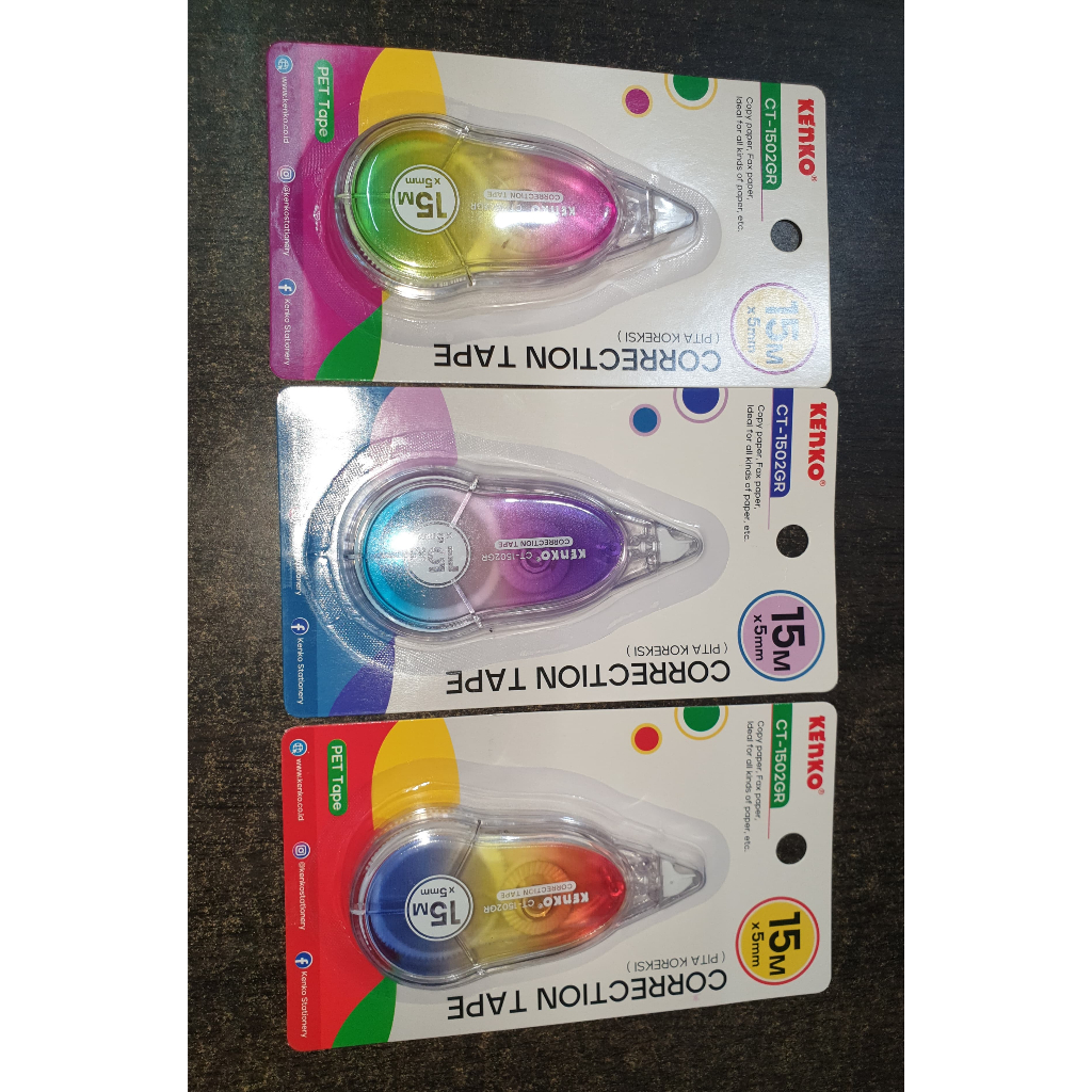 

TIPEX, TIPEX KERTAS KENKO, TIPEX PITA, CORRECTION TAPE NEON CT-1502GR