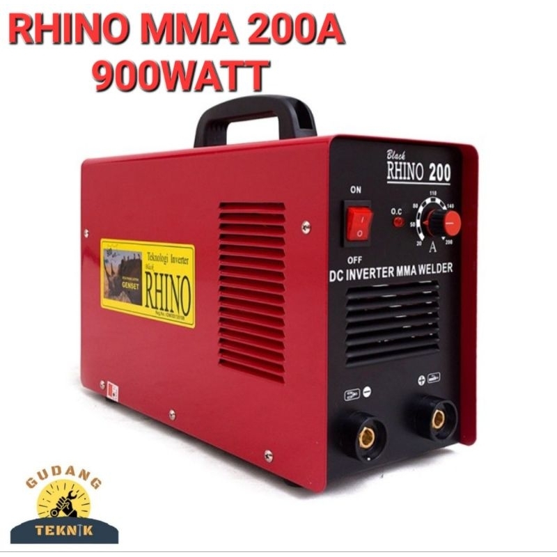 RHINO MESIN LAS LISTRIK RHINO MMA 200A 900WATT / INVERTER RHINO MMA 200A 900WATT