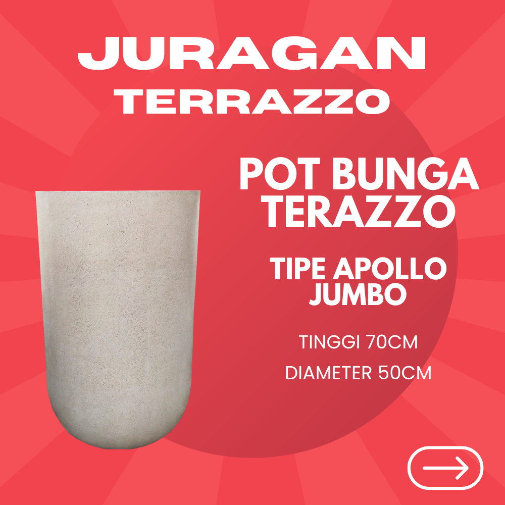 JURAGAN_TERAZZO | Pot Teraso Custom Warna & Ukuran | Pot Teraso Beton Polos & Motif Pot apollo jumbo