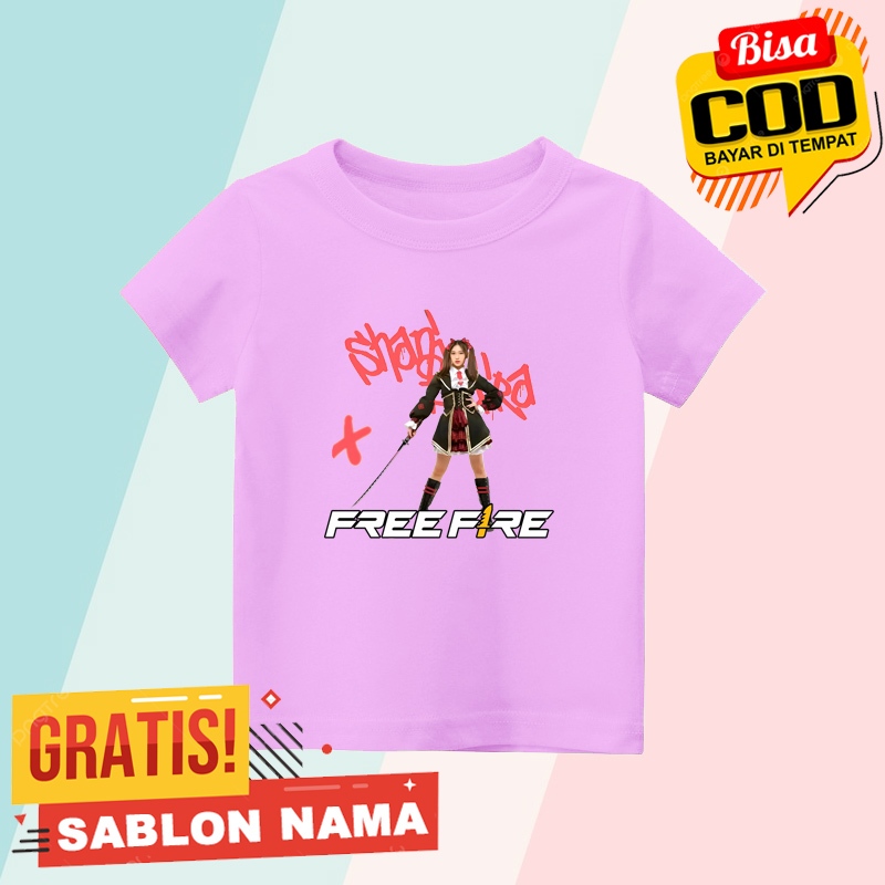 BAJU KAOS ANAK MOTIF MEMBER SHANI JKT48 X FREEFIRE