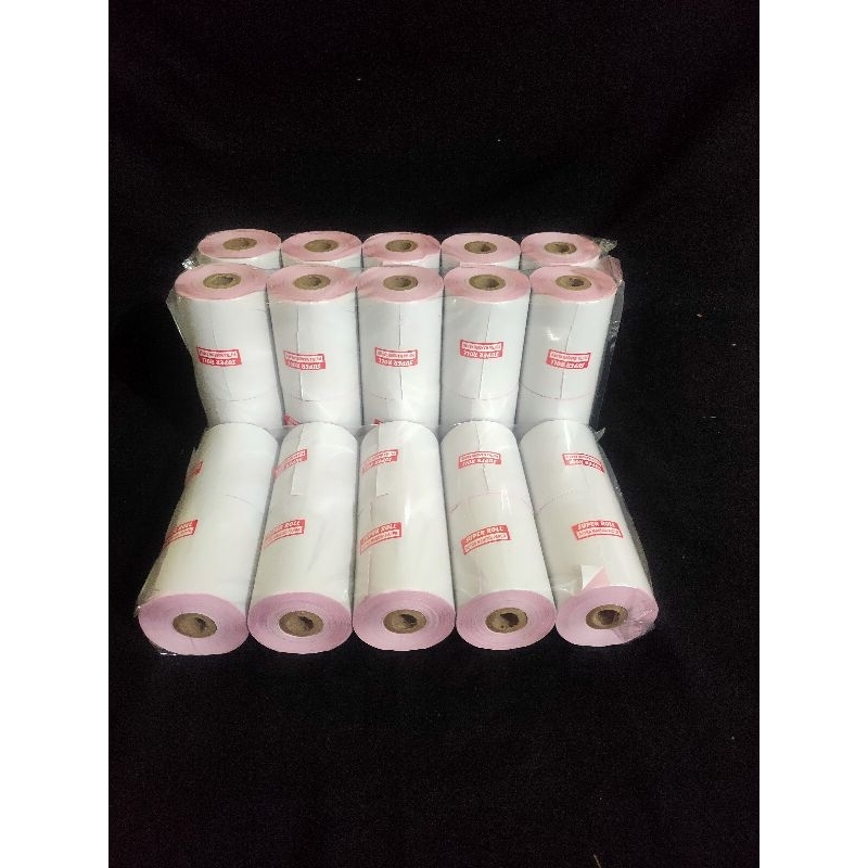 

kertas struk kasir ncr 2ply putih merah 75x60mm paket 10 roll