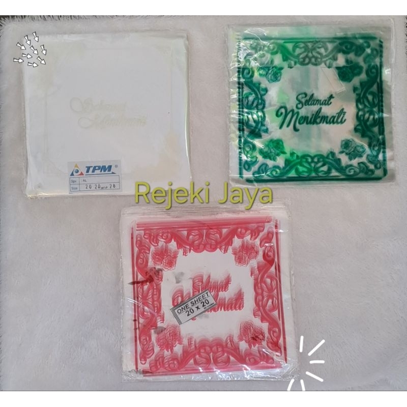 Selamat menikmati isi 100 pcs /Selamat menikmati plastik/ PP one sheet