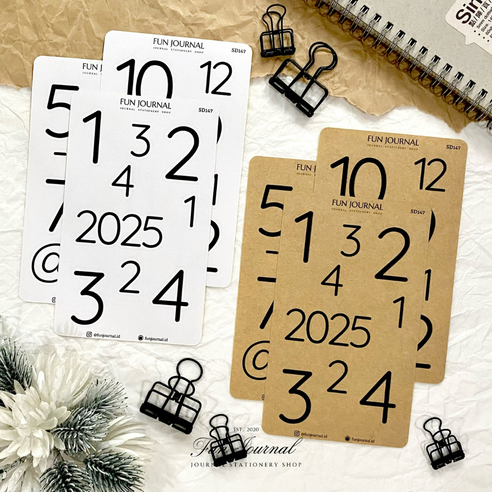 

BIG NUMBER OF MONTH ANGKA BULAN BESAR STICKER STIKER SHEETUNTUK JOURNAL JURNAL PLANNER PLANNING SCRAPBOOK DIY BUJO