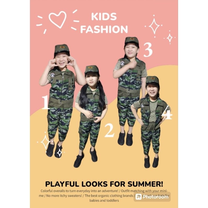 Baju ARMY/TNI AU/ S.W.A.T anak COWOK CEWEK Stelan army/baju profesi