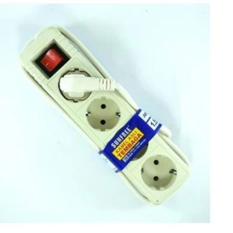 SUNFREE Jupiter StopKontak 4 lubang Panjang Kabel 1,5 meter colokan listrik Rol Raun Cok Sambung Sak